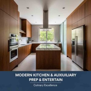 Fully Equipped Modern Kitchen and Auxiliary Kitchen