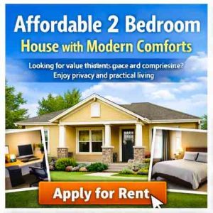 Affordable 2 Bedroom House with Modern Comforts