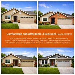 Comfortable and Affordable 3 Bedroom House for Rent