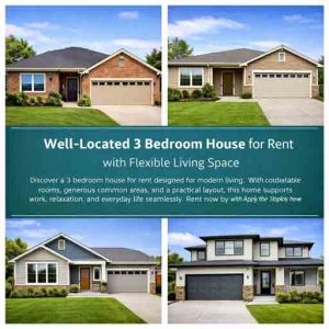 Well-Located 3 Bedroom House for Rent with Flexible Living Space
